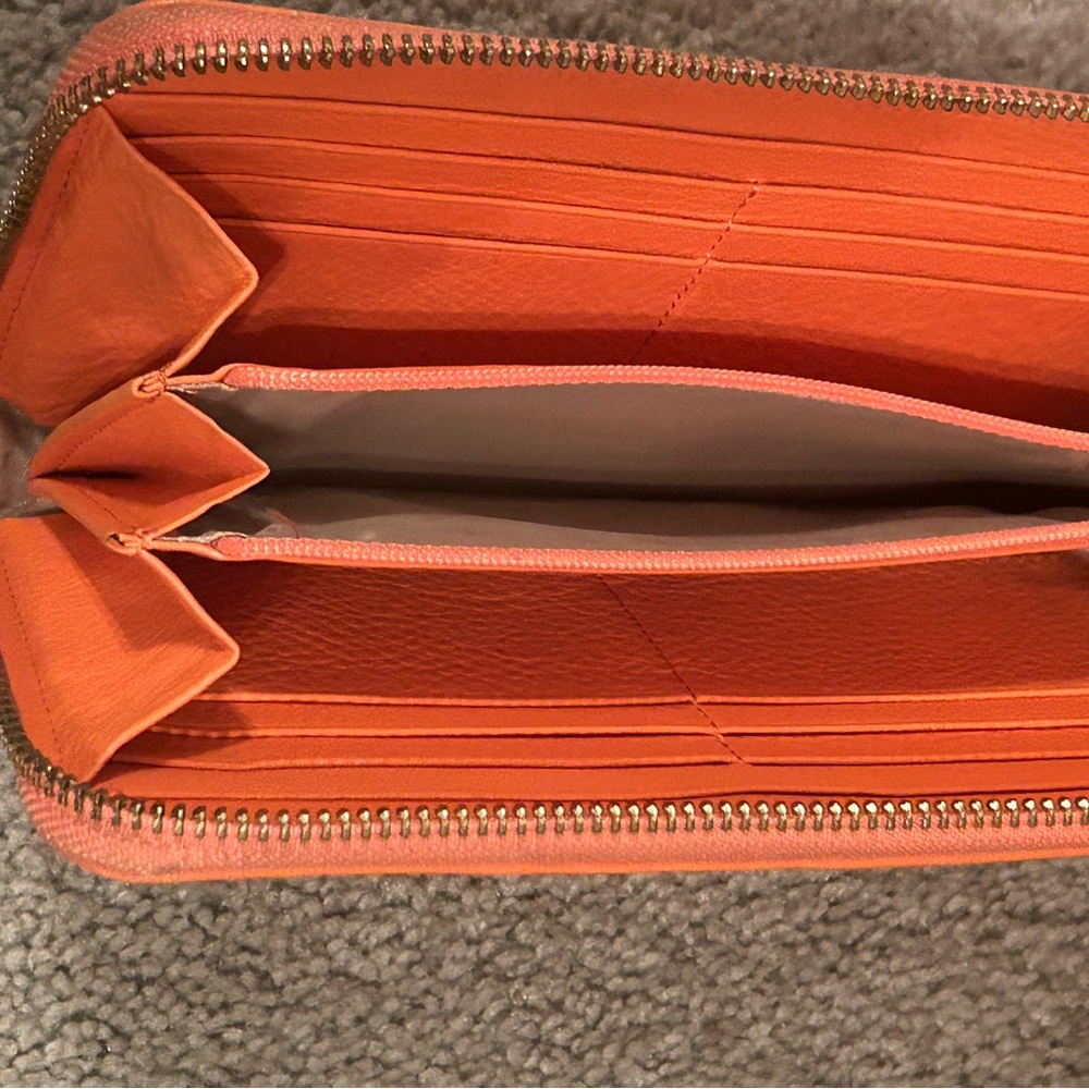 Brahmin Coral Pebbled Leather Tote & Matching Zip-Around Wallet Set - Picture 4 of 16